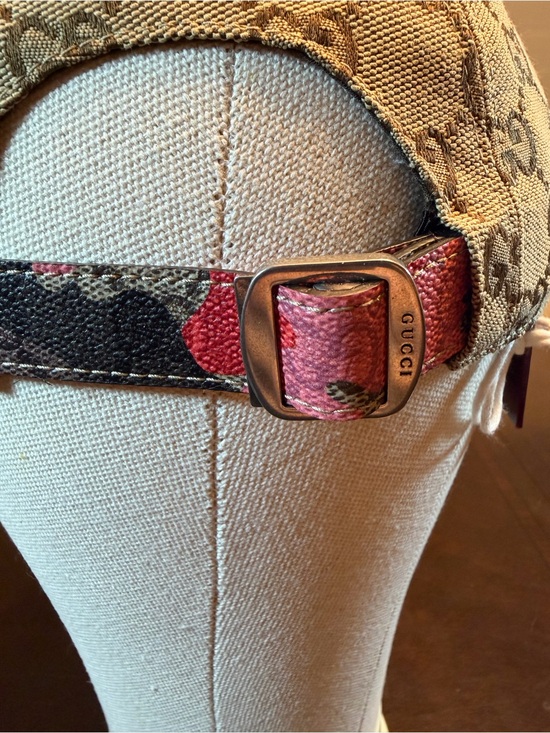New Authentic Gucci GG Supreme Logo Baseball Hat Tan Pink Size L main image 15